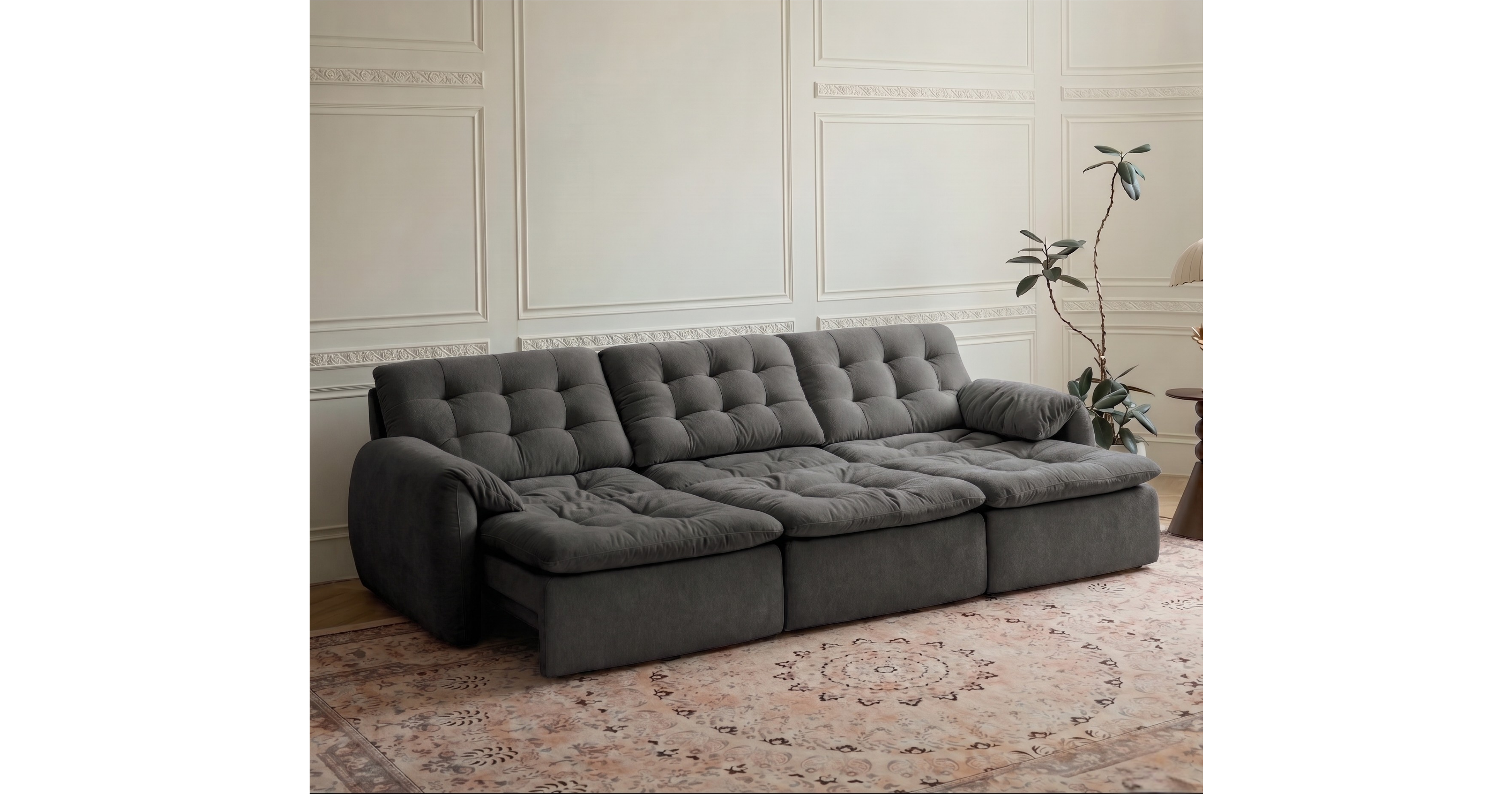 Tiffany Extendable Sofa | Seats 2 to 5 | Chenille Fabric