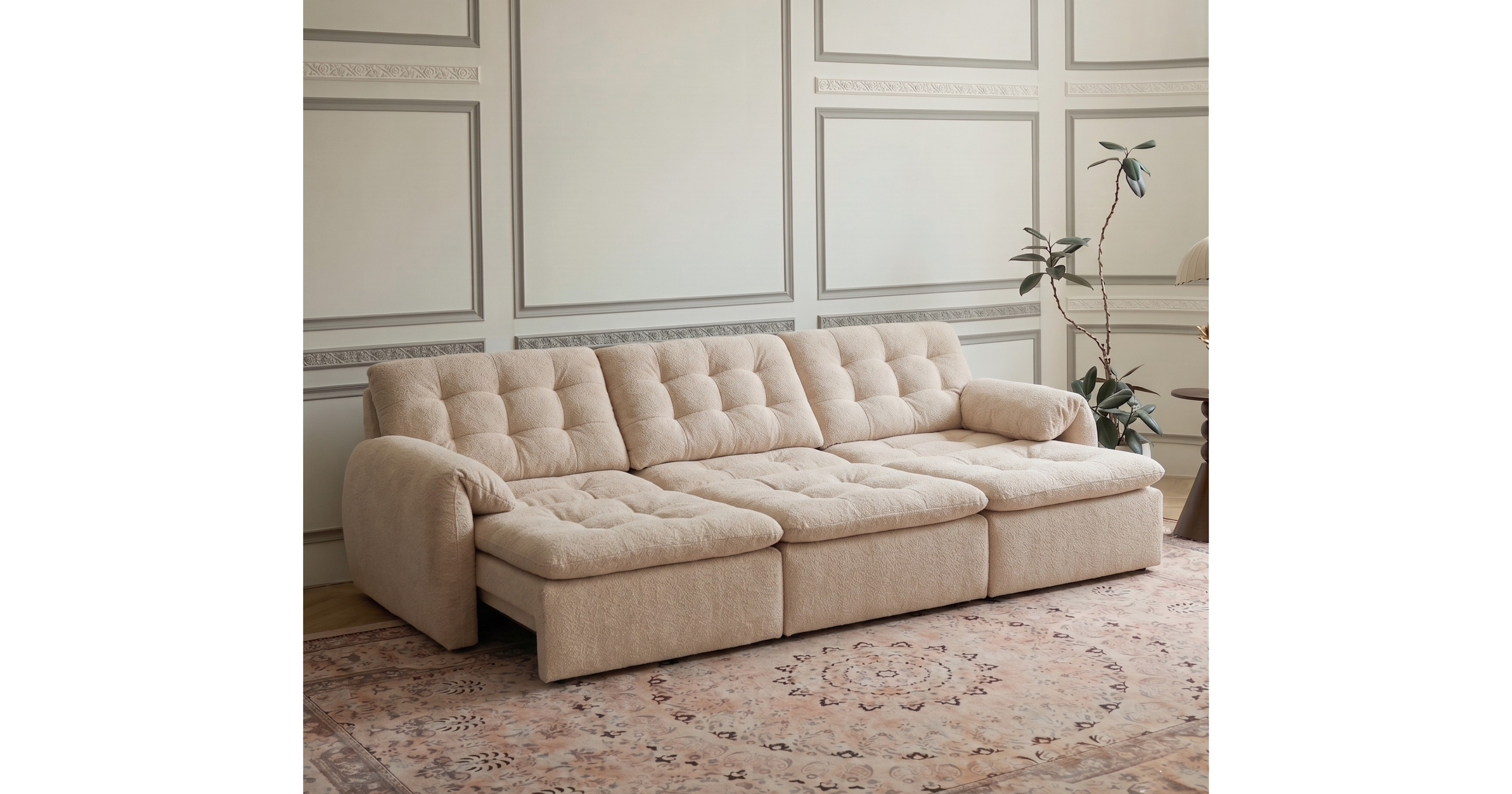 Tiffany Extendable Sofa | Seats 2 to 5 | Chenille Fabric