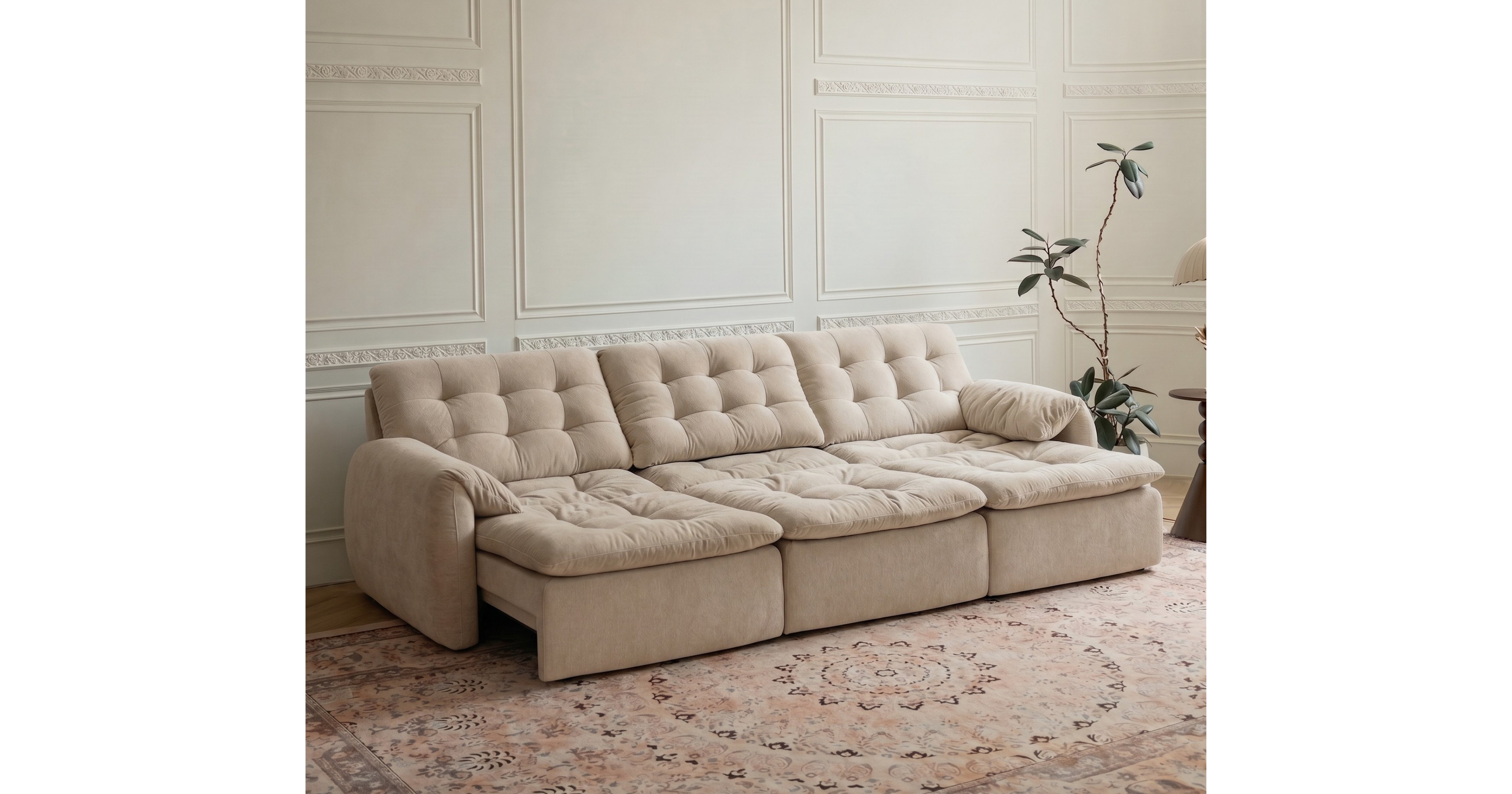 Tiffany Extendable Sofa | Seats 2 to 5 | Chenille Fabric