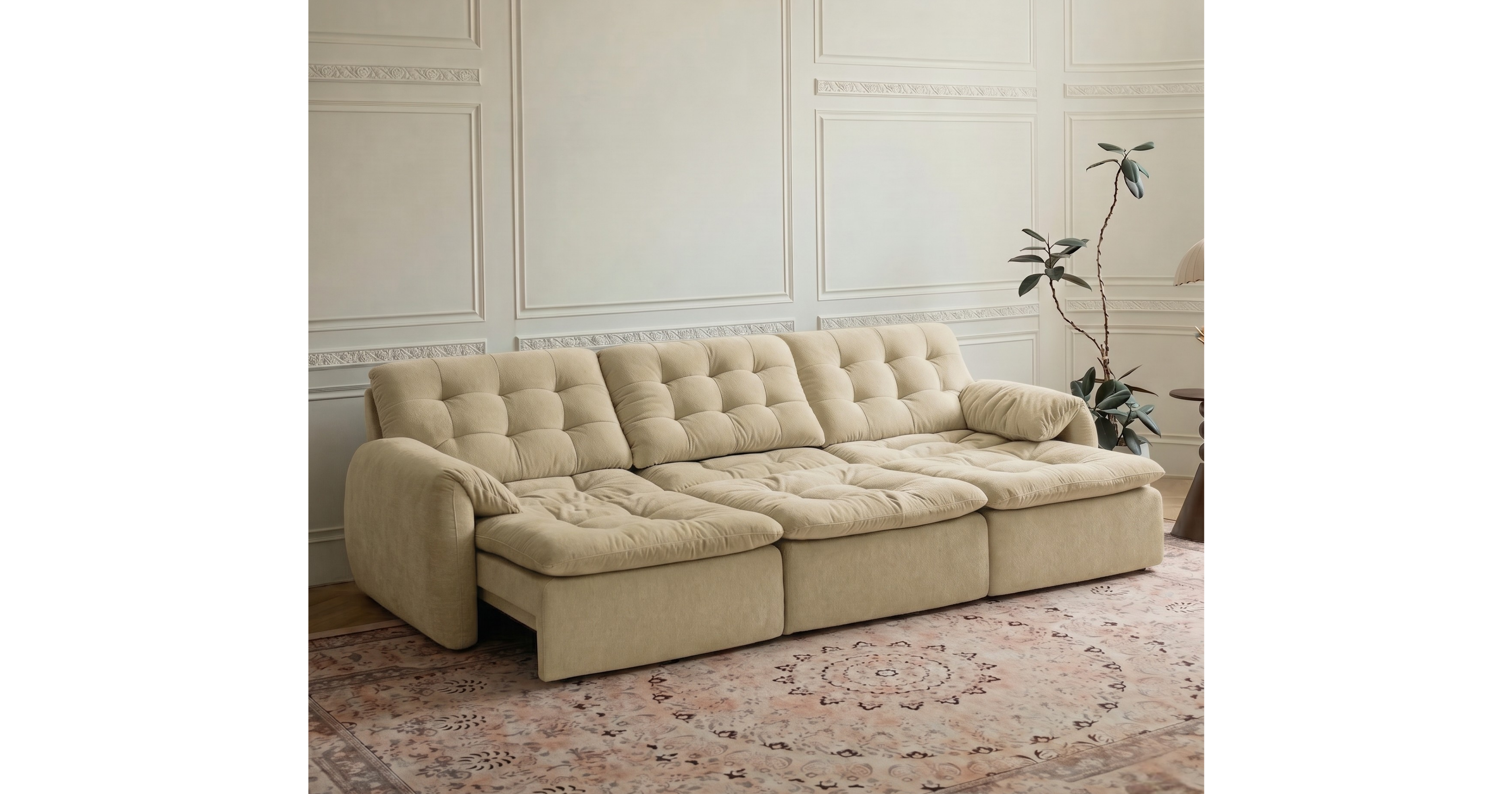 Tiffany Extendable Sofa | Seats 2 to 5 | Chenille Fabric