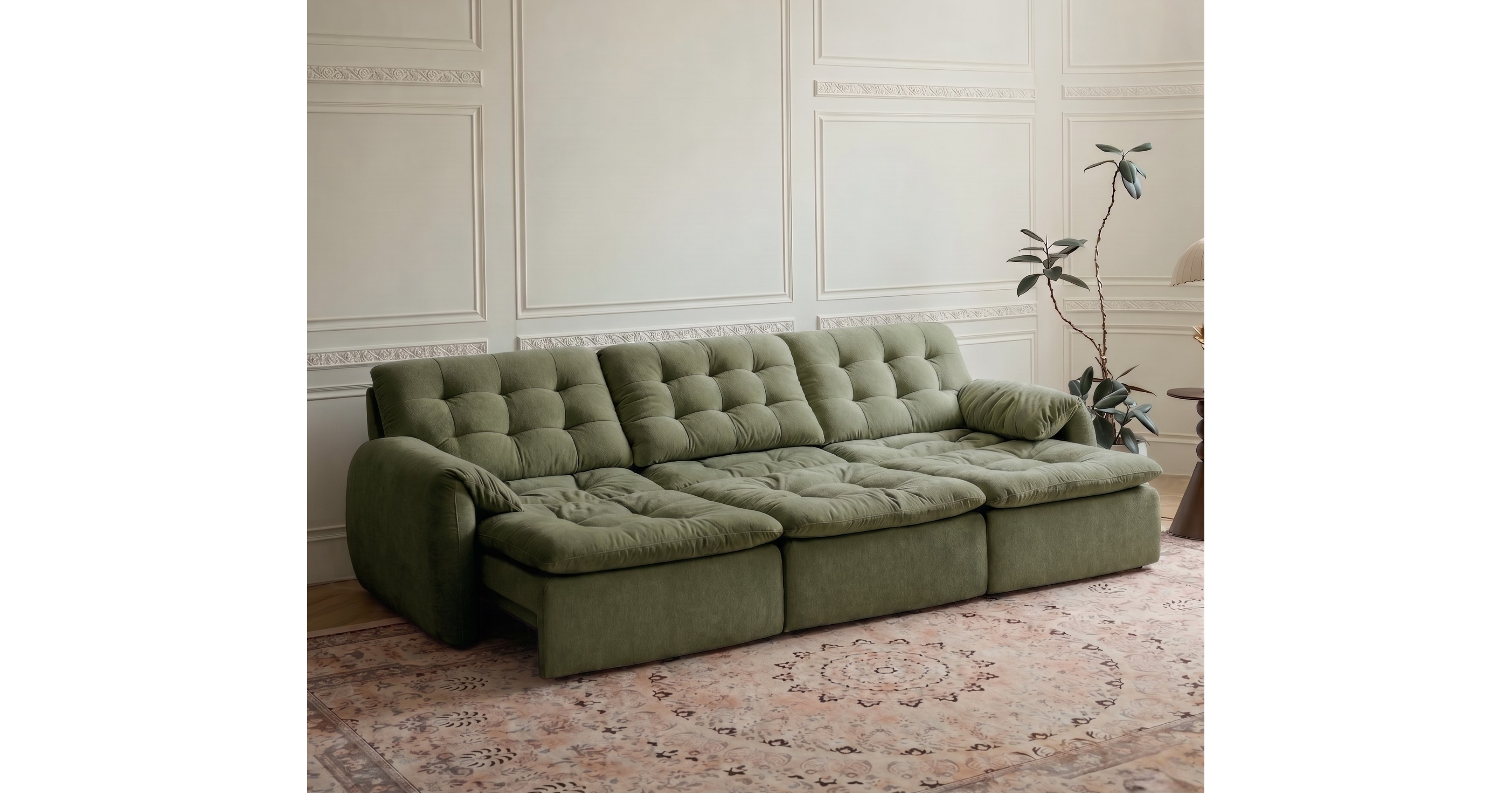 Tiffany Extendable Sofa | Seats 2 to 5 | Chenille Fabric